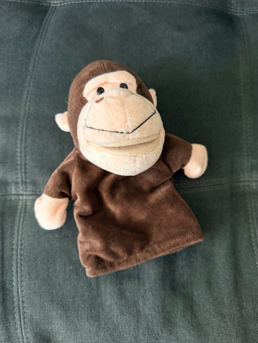 Plush Monkey Hand Puppet - Brown and Beige